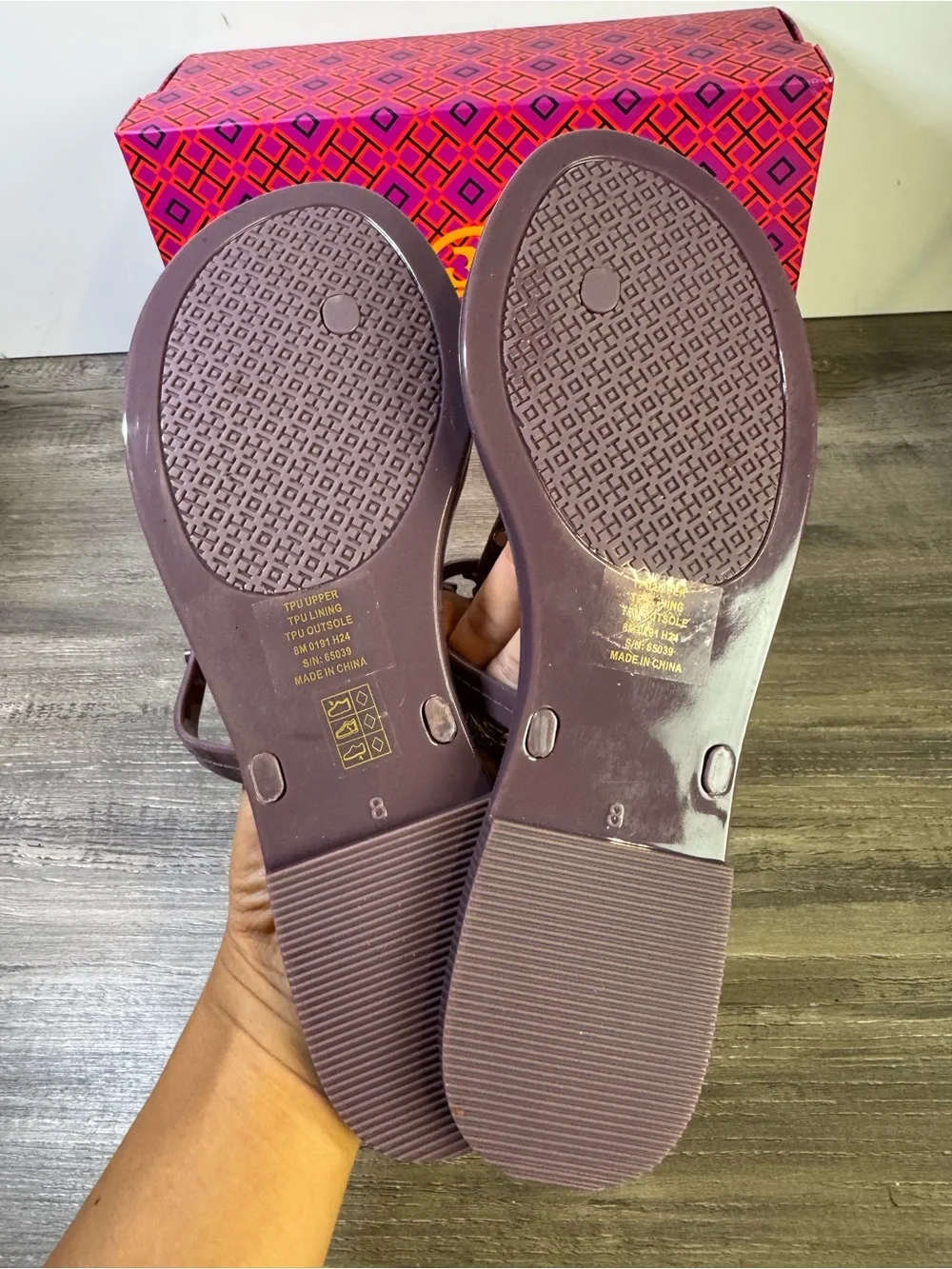 Tory Burch Mini Miller Jelly Thong Sandals size 8 $125